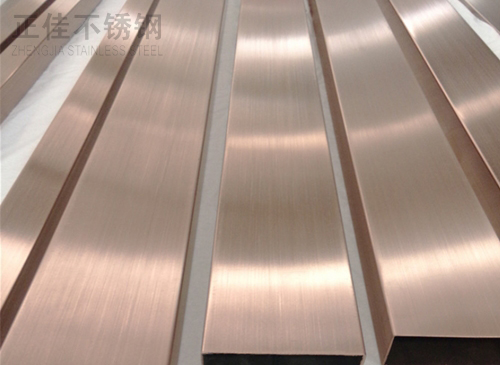 304不锈钢方管玫瑰金拉丝3