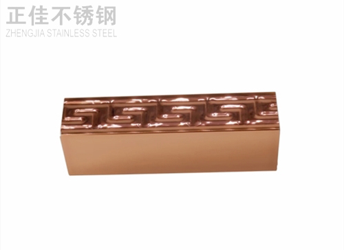 304不锈钢方管玫瑰金花纹